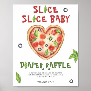 Pizza-Baby-Party - Windel-Raffle Poster