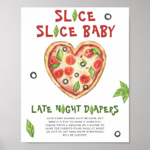 Pizza-Baby-Party - Windeln für die späte Nacht Poster