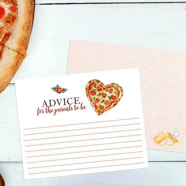 Pizza Baby Shower Advice Card - Spaß Keepake für C (Advice card - Baby Shower Activity)