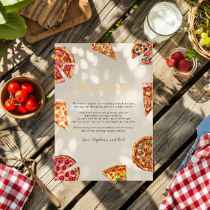 Pizza Baby Shower Dankeskarten Feiertagskarte
