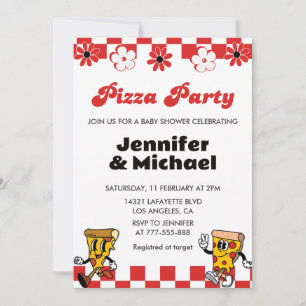 Pizza Baby Shower Einladungen Pizza Party Schnulle