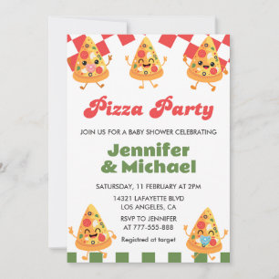 Pizza Baby Shower Einladungen Pizza Party Schnulle