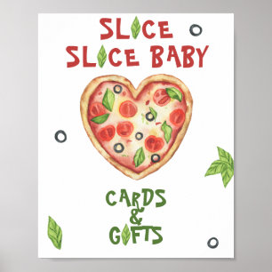Pizza-Baby-Shower - Karten und Geschenke Poster