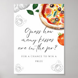 Pizza Baby Shower Ratet Kisses Sign Poster