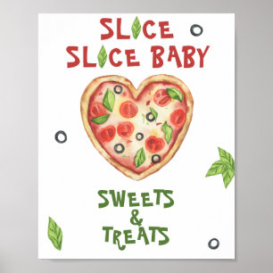 Pizza-Baby-Shower - Süßigkeiten und Leckereien Poster