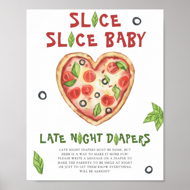 Pizza Babydusche - Spättaucher Poster (Vorne)