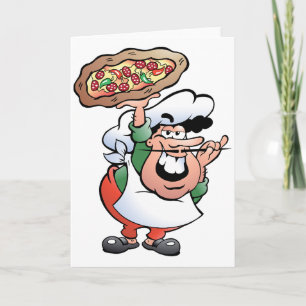 Pizza-Bäcker-Grußkarten Karte