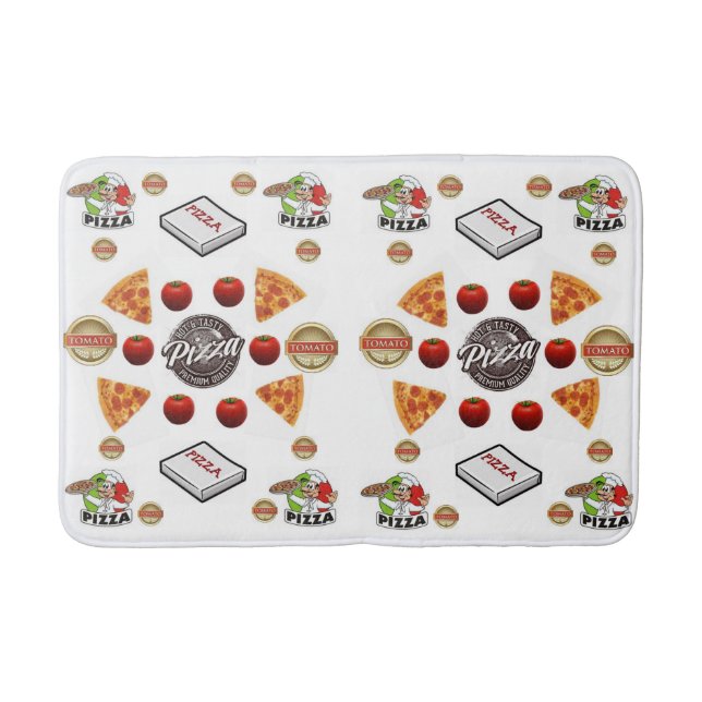 Pizza Badezimmer Badematte (Vorderseite)