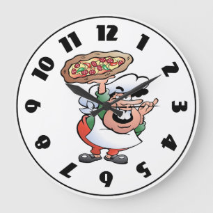Pizza Baker Clock Große Wanduhr