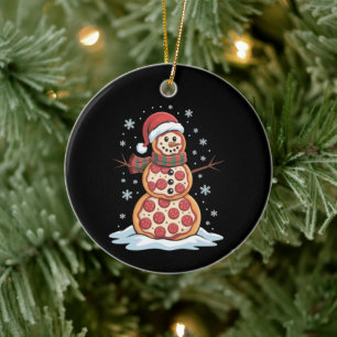 Pizza Baum Schneemann Santa Hut Weihnachtsfeier Lu Keramik Ornament