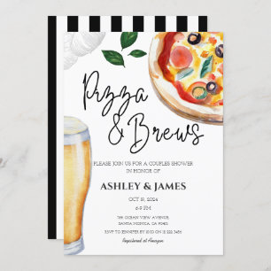 Pizza & Beer Brew Couples Bridal Polterabend Einladung