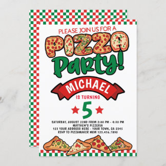 Pizza Birthday Einladung