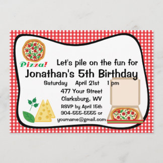 Pizza Birthday Party Einladung