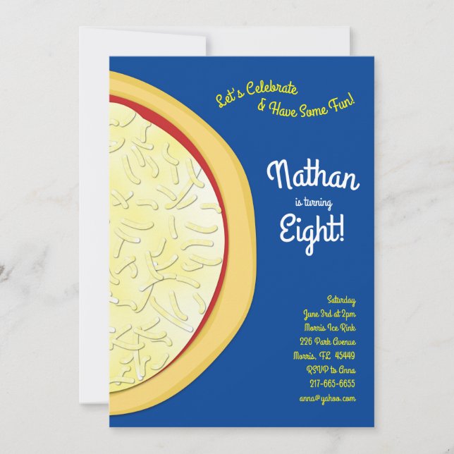 Pizza Birthday Party Einladung (Vorderseite)