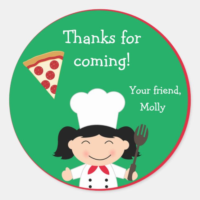 Pizza Birthday Party Sticker (Vorderseite)