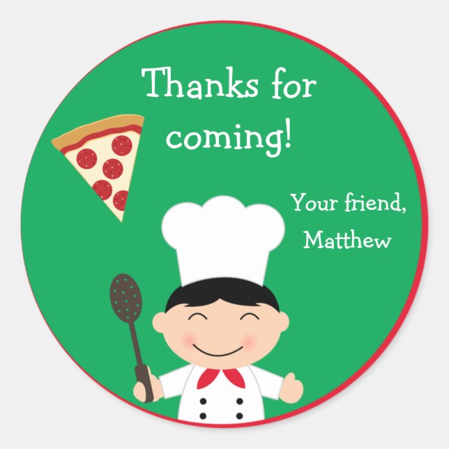 Pizza Birthday Party Sticker (Vorderseite)