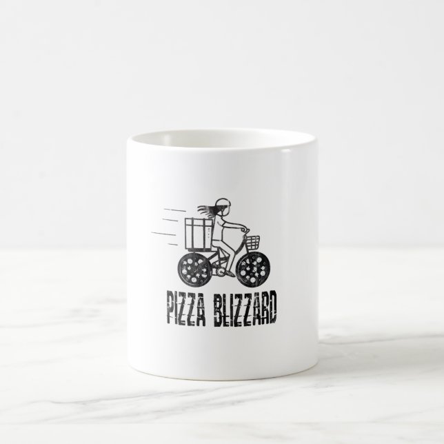 Pizza Blizzard Bike Courier Driver Kaffeetasse (Mittel)