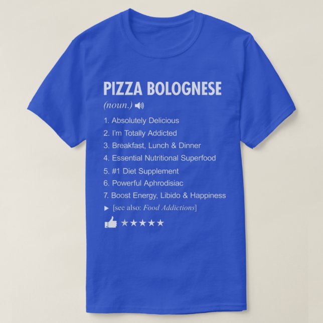 Pizza Bolognese Definition: Funny T - Shirt (Design vorne)