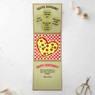 Pizza Box Pizza Puns Birthday Dreifach Gefaltete Karte