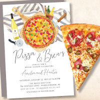Pizza & Braupaare Brautdusche Einladung