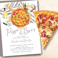 Pizza & Brew Couples Kinderdusche Einladung