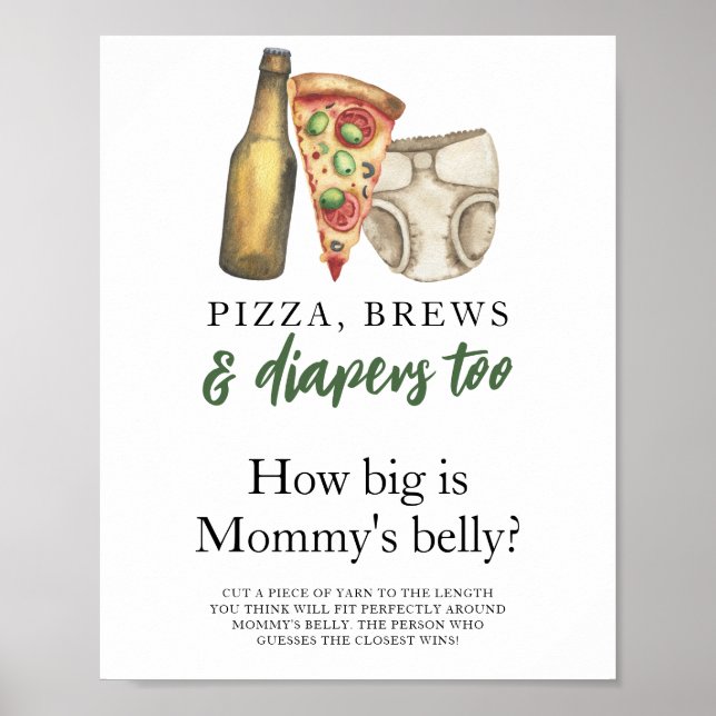 Pizza, Brews and Diapers Wie groß ist der Bauch de Poster (Vorne)