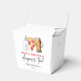Pizza Brews und Diapers auch! Babyparty Geschenkschachtel