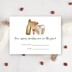 Pizza, Brews und Diapers auch - Wie viele Bonbons Begleitkarte