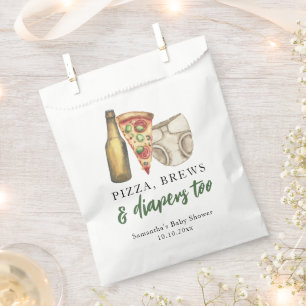 Pizza, Brews und Diapers zu Baby-Dusche Geschenktütchen