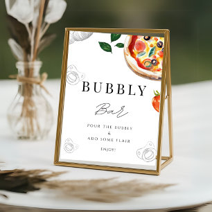Pizza Bubbly Bar Tabletop Schild Plakat