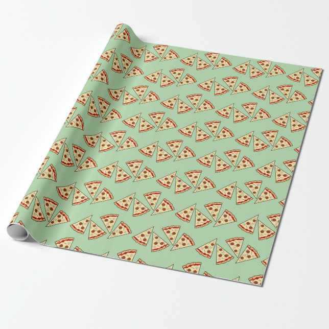 Pizza by Slice Design Wrapping Paper Geschenkpapier (Ungerollt)