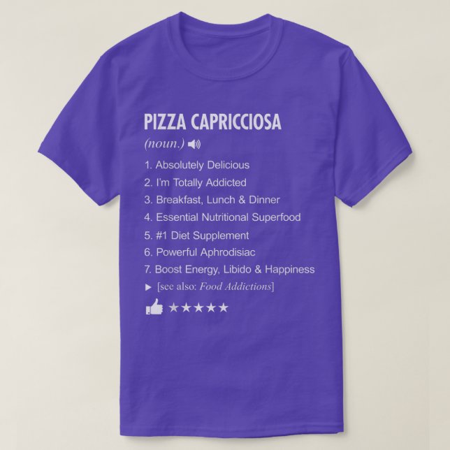 Pizza Capricciosa Definition: Funny T - Shirt (Design vorne)