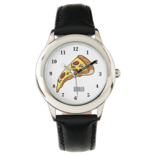 Pizza Cartoon Illustration Armbanduhr