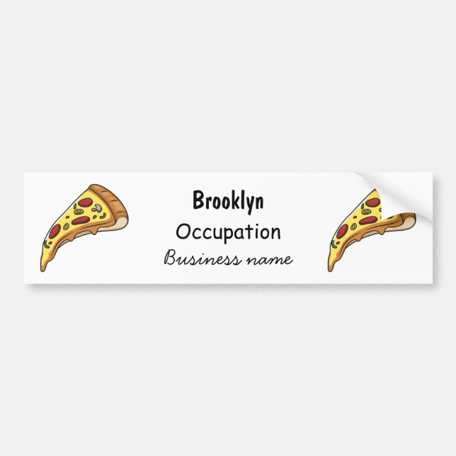 Pizza Cartoon Illustration Autoaufkleber (Vorne)