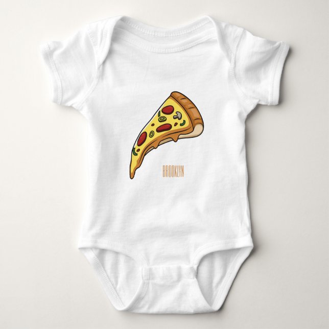 Pizza Cartoon Illustration Baby Strampler (Vorderseite)