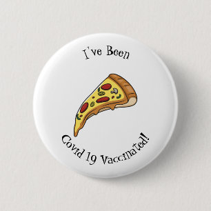 Pizza Cartoon Illustration Button