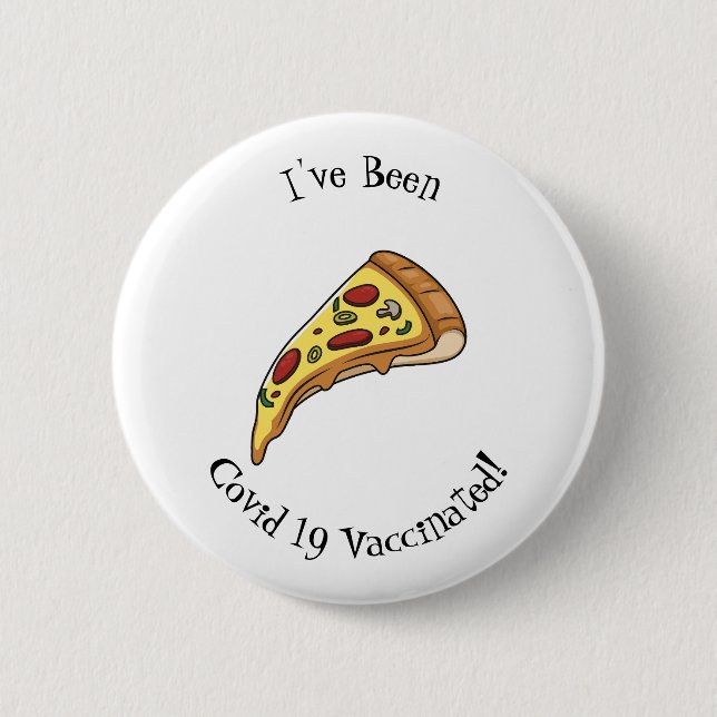 Pizza Cartoon Illustration Button (Vorderseite)