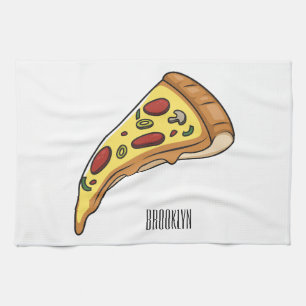 Pizza Cartoon Illustration Geschirrtuch