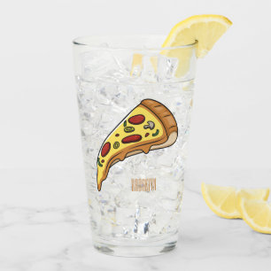 Pizza Cartoon Illustration Glas