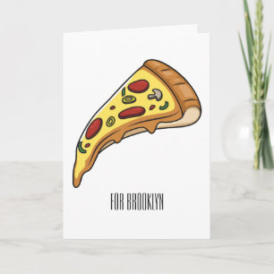 Pizza Cartoon Illustration Karte
