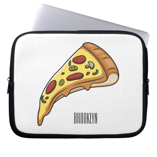 Pizza Cartoon Illustration Laptopschutzhülle (Vorderseite)