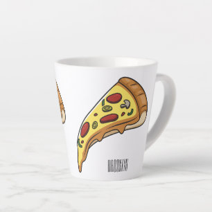 Pizza Cartoon Illustration Milchtasse