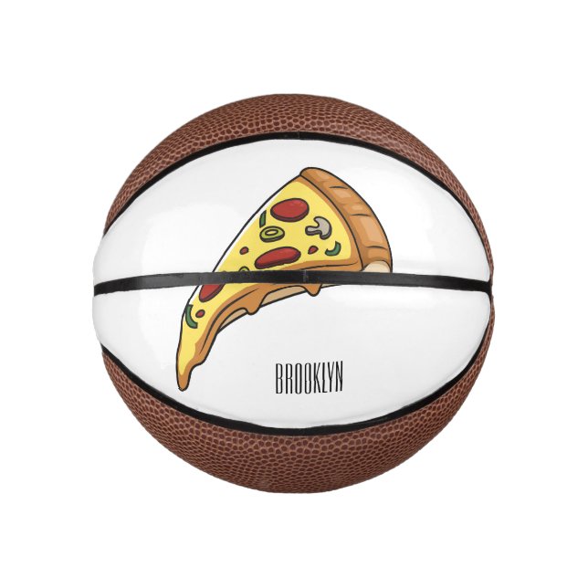 Pizza Cartoon Illustration Mini Basketball (Vorderseite)