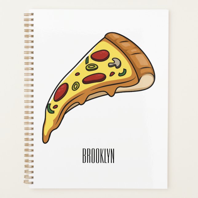 Pizza Cartoon Illustration Planer (Vorderseite)