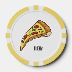 Pizza Cartoon Illustration Pokerchips