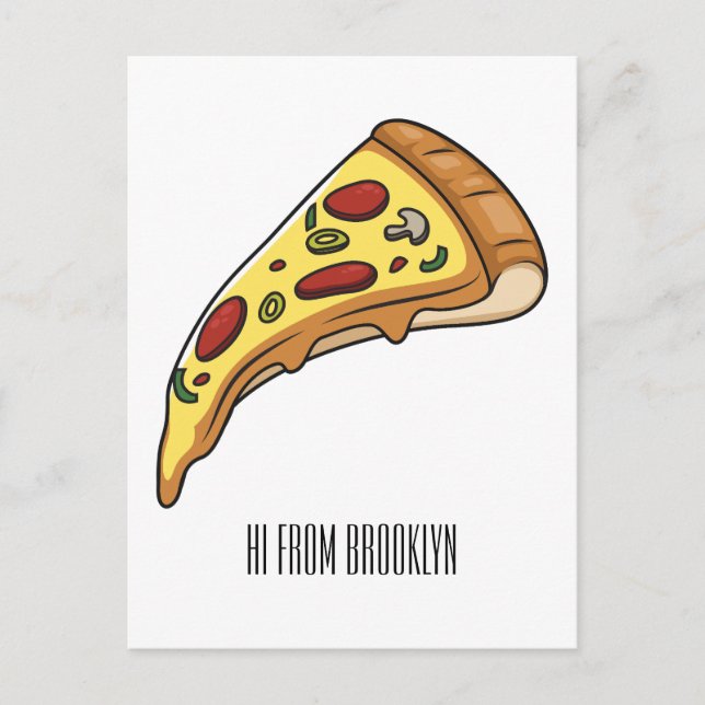 Pizza Cartoon Illustration Postkarte (Vorderseite)