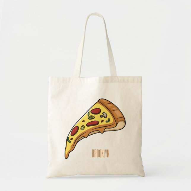 Pizza Cartoon Illustration Tragetasche (Vorne)