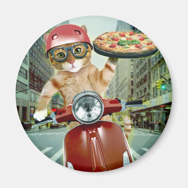 Pizza cat - Katze - Pizzeria Magnet (Vorne)