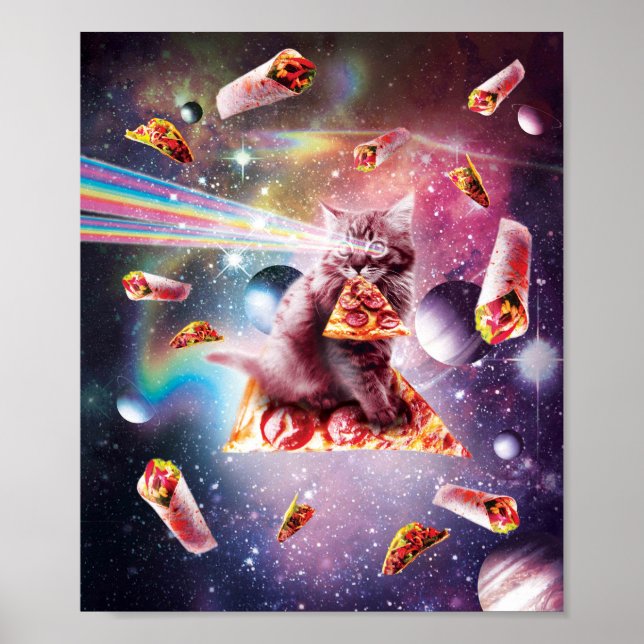 Pizza Cat - Rainbow Laser, Taco, Burri Poster (Vorne)
