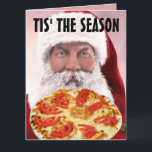 PIZZA CHRISTMAS SANTA BIG GREETKARTEN KARTE<br><div class="desc">PIZZA SANTA CHRISTMAS CARD</div>